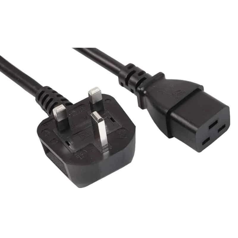 FDL 5M UK MAINS PLUG TO IEC C19 SOCKET POWER CABLE