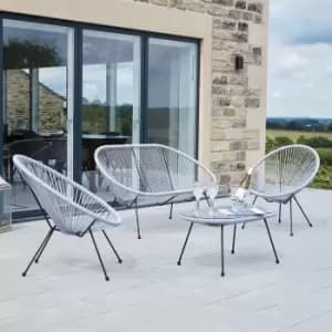 Pacific Lifestyle Rio PU 4 Piece Seating Set - Grey