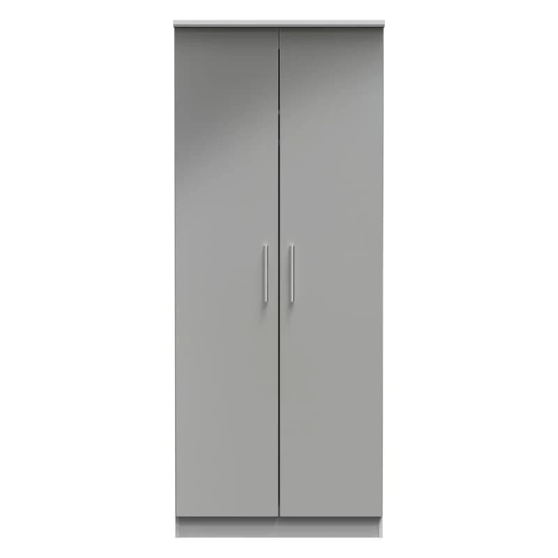 Harrow 2 Door Wardrobe In Grey Gloss (Ready Assembled)