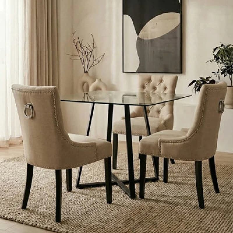 Orsina Metropolitan Square Matte Black Dining Table