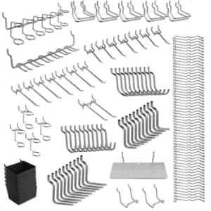 Pegboard Hooks Set with Bins 140pc Pukkr