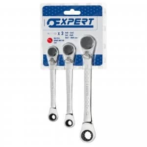 Expert by Facom 3 Piece Ratchet Ring Spanner Set