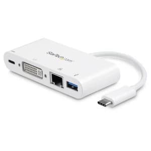 USB C DVI GbE Multiport Adapter 60W PD