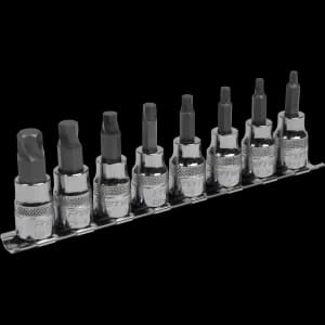 Sealey 8 Piece 3/8" Drive Lock On Hexagon Socket Bit Set Imperial 3/8"