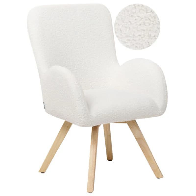 Beliani Boucle Armchair White Bjarn