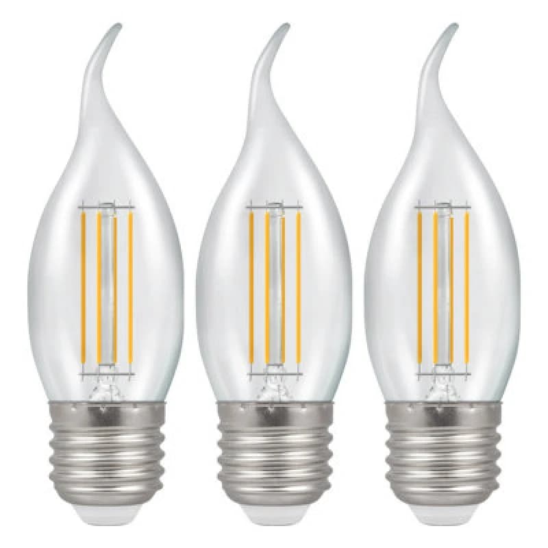 Crompton Lamps LED Bent Tip Candle 4.2W E27 Filament Warm White Clear