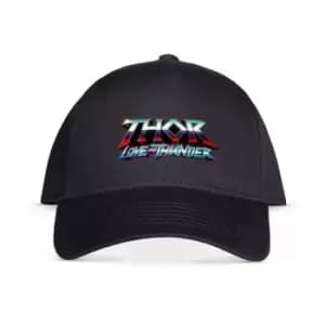 Marvel Comics Thor: Love And Thunder Logo Adjustable Cap, Black (Ba337636Thr)