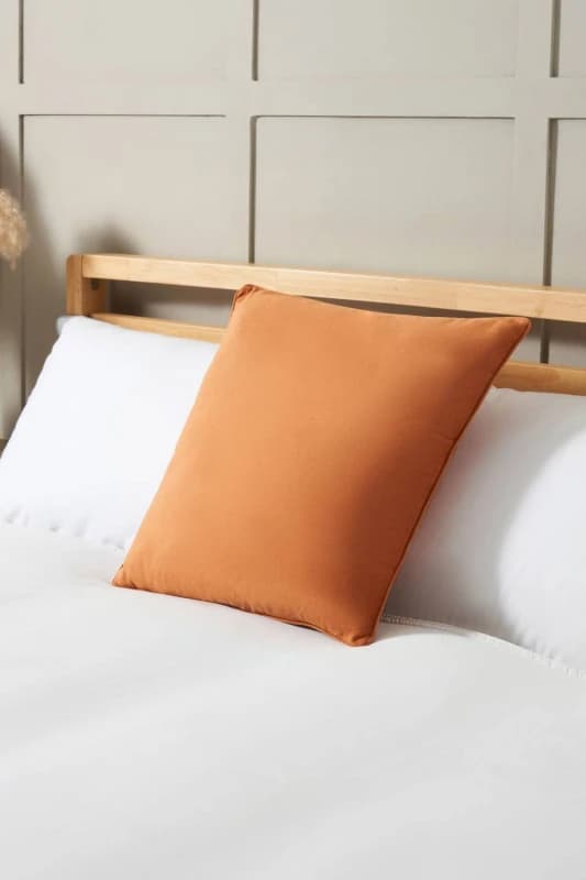 BHS Small Velour Piped Cushion in Orange Orange Unisex
