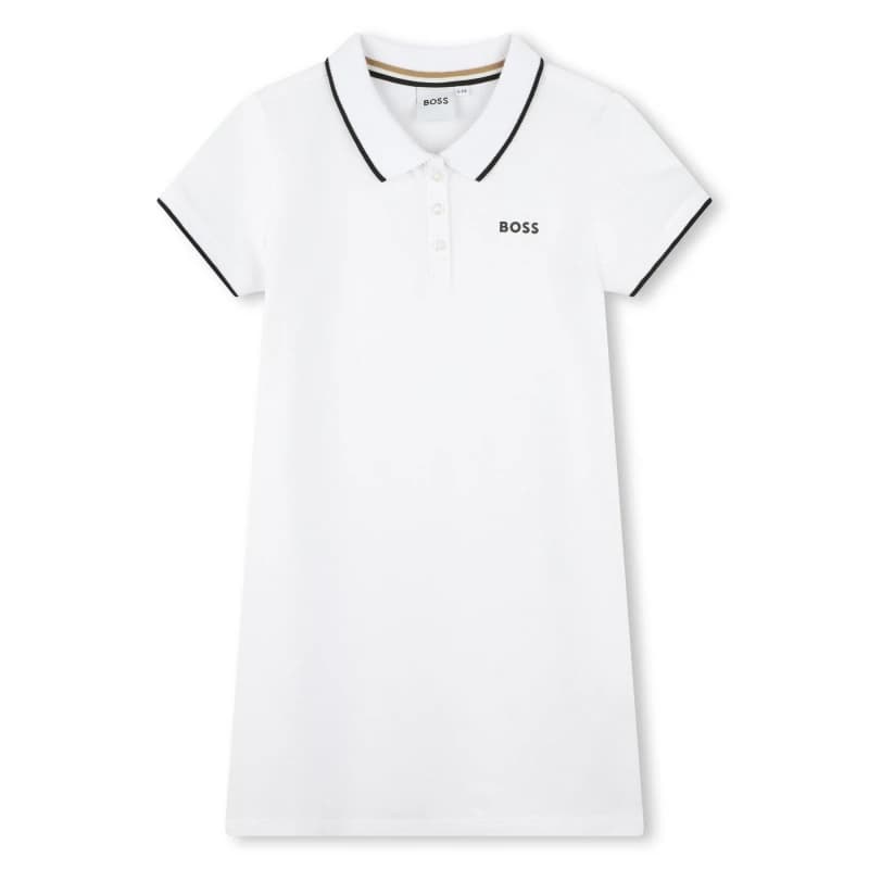 Boss Logo Polo Dress Juniors - White White 4 - 5 Years