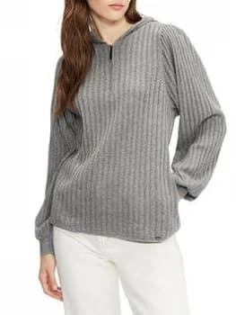 Ted Baker Shaney Ribbed Lounge Hoodie - Grey, Size 2=10, Women