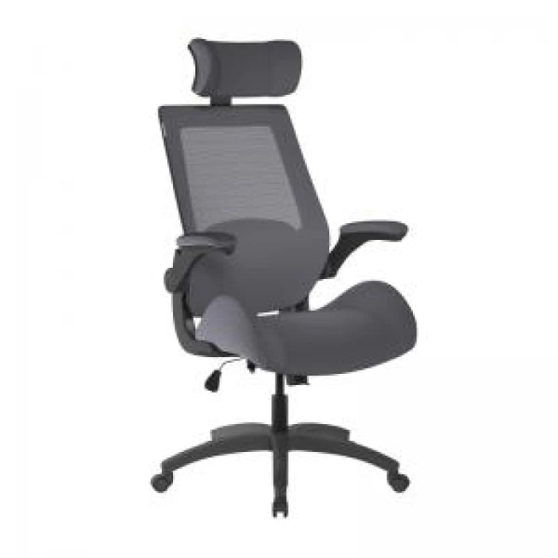 Resolute Bariatric Office Operator Mesh Chair with Folding Arms - Grey