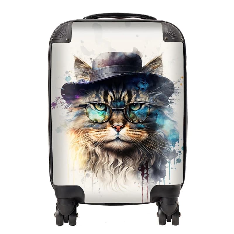 Warren Reed Designer Siberian Cat Splashart Suitcase - Small