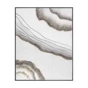 Agarra Abstract Framed Canvas Grey