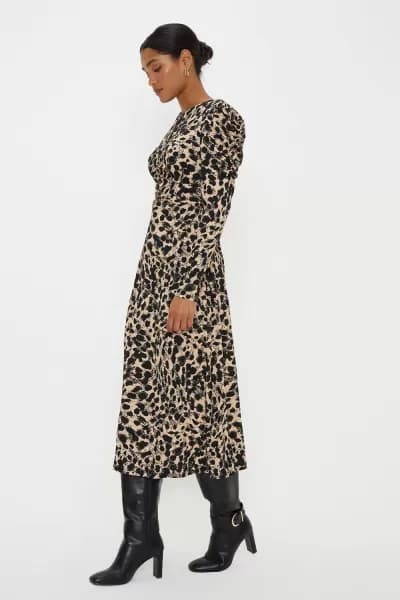 Leopard Keyhole Midi Dress