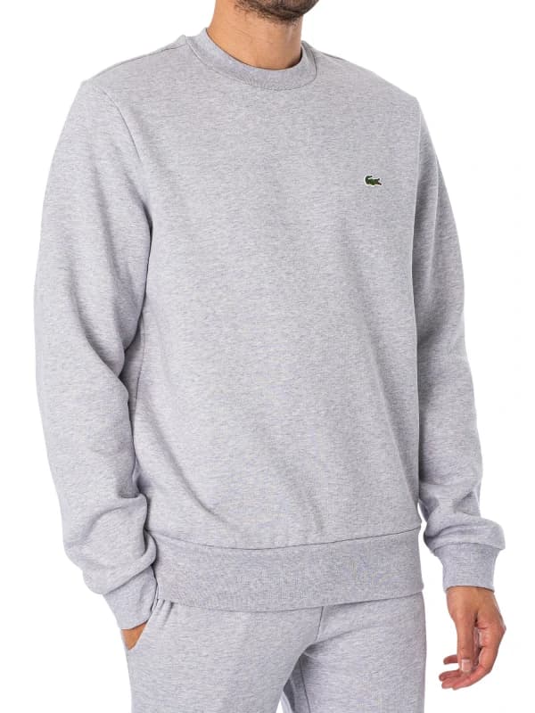 Lacoste Organic Brushed Cotton Sweatshirt Grey S