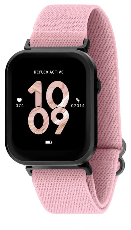 Reflex Active Pink Webbing Strap Calling Smart Watch