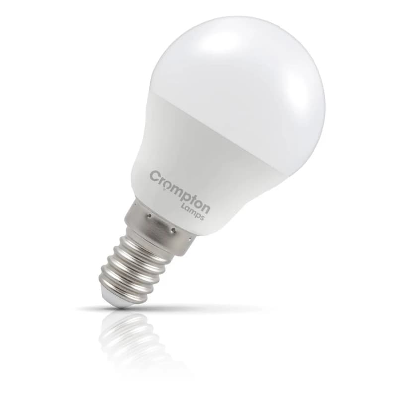 Crompton Lamps LED Golfball 2.2W E14 Daylight Opal (25W Eqv)