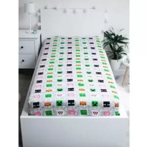 Minecraft Adventure Cotton Fitted Sheet (Single) (Multicoloured) - Multicoloured