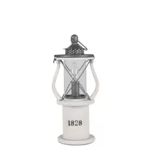 White Wood Lantern Table Lamp