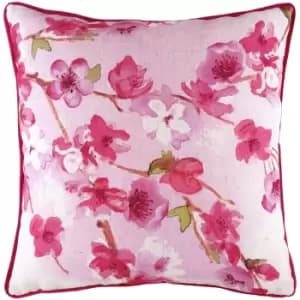 Blossoms Printed Cushion Magenta