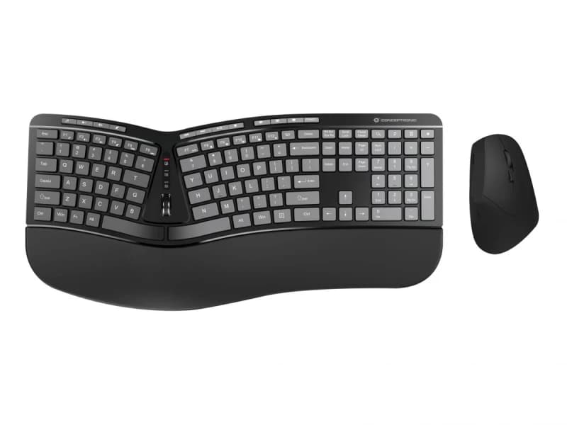 Conceptronic ERGO Wireless Ergonomic Keyboard & Mouse Kit. QWERTY