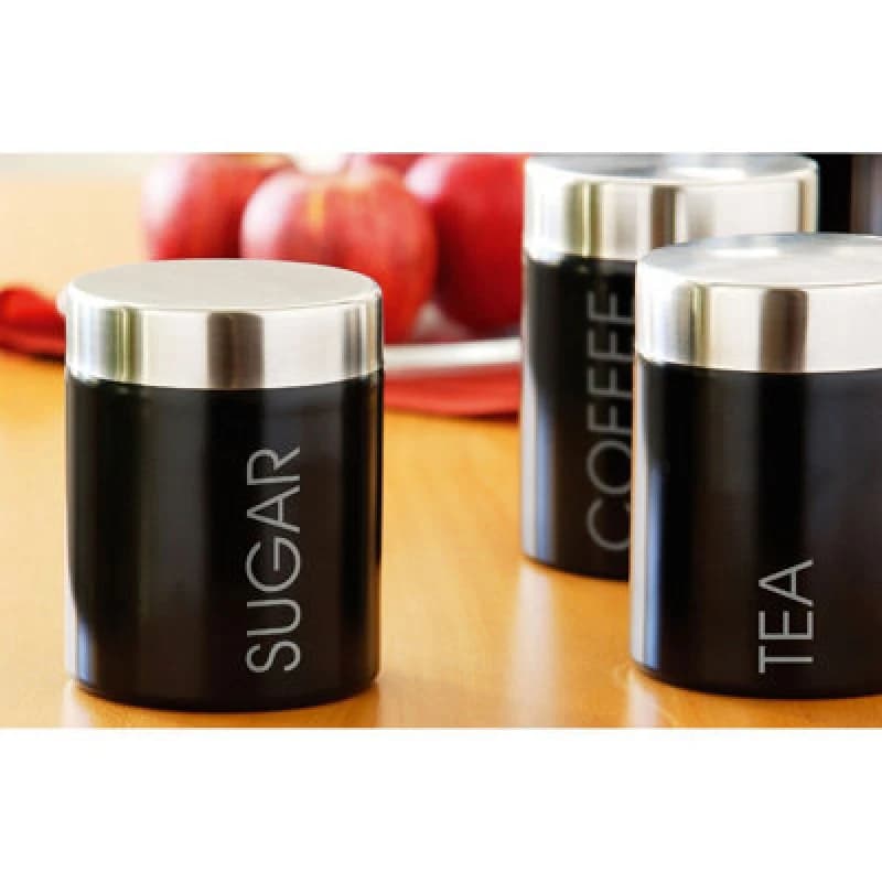 Orsina Black Enamel Sugar Canister