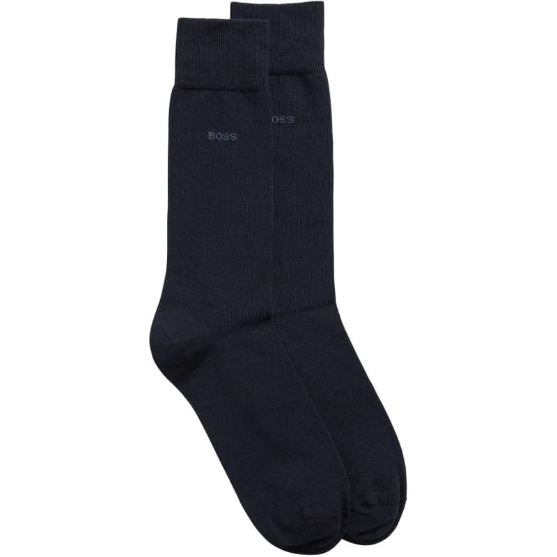 Boss 2 Pack Plain Socks - Blue Blue 12+