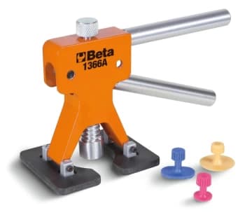 Beta Tools 1366A Small Dent Glue Puller with 19pc set of Glue Tabs 013660200