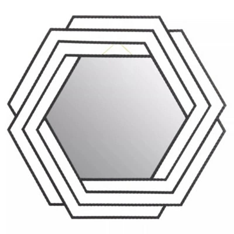 Orsina Beauly Black Finish Hexagonal Wall Mirror