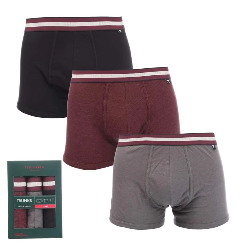 Ted Baker 3 Pack of Cotton Trunks - Black L