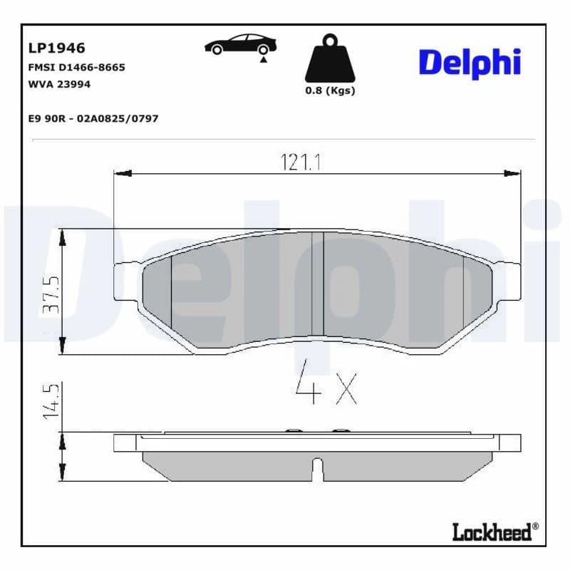 DELPHI Brake pad set DELPHI LP1946