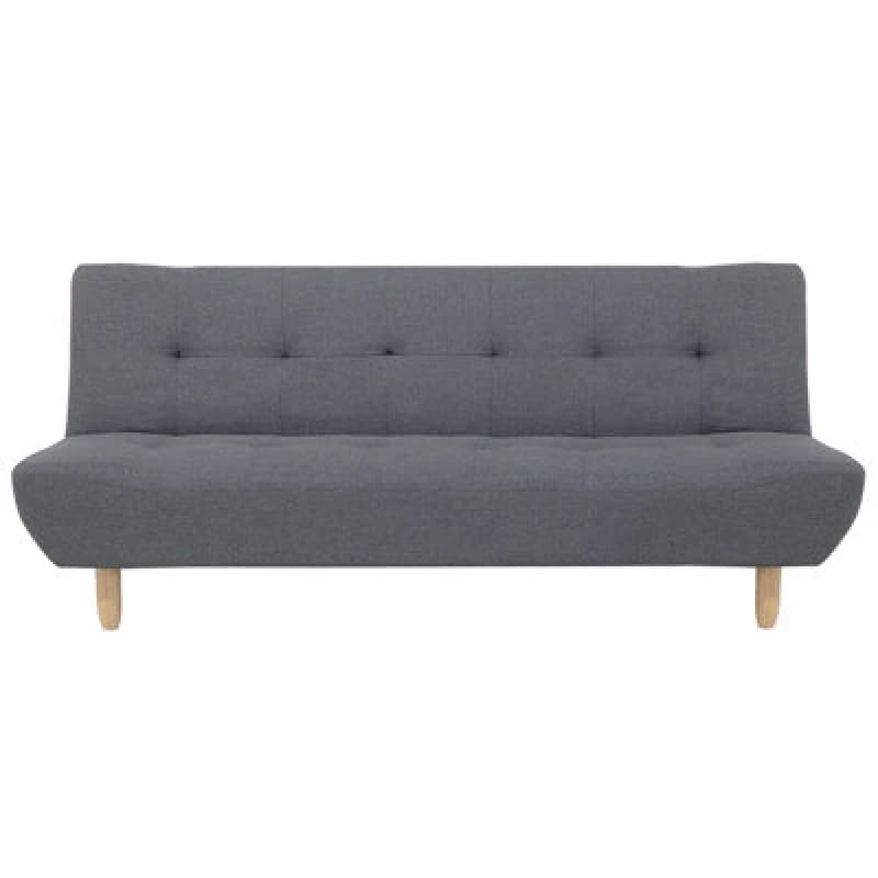 Beliani Sofa Bed 3 Seater Alsten Fabric Dark Grey