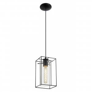 EGLO ES/E27 Loncino Pendant With Smoked Glass Diffuser - 49495