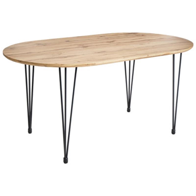 Beliani Dining Table Cavell Light Brown 160 Cm 90 Cm