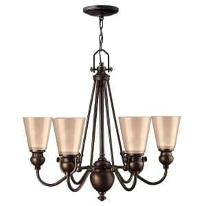 6 Light Multi Arm Chandelier Olde Bronze Finish, E27