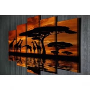 BC020 Multicolor Decorative Canvas Painting (5 Pieces)