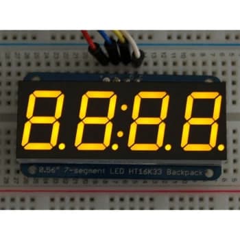 879 0.56' 4-Digit 7-Segment Display with I2C Backpack Yellow - Adafruit