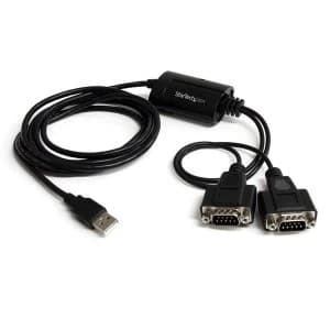 StarTech 2 Port FTDI USB to Serial RS232 Adapter Cable with COM Retention