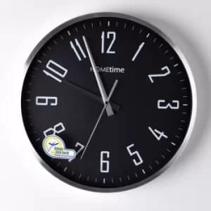 HOMETIME Metal Wall Clock with Silent Sweep Movement White