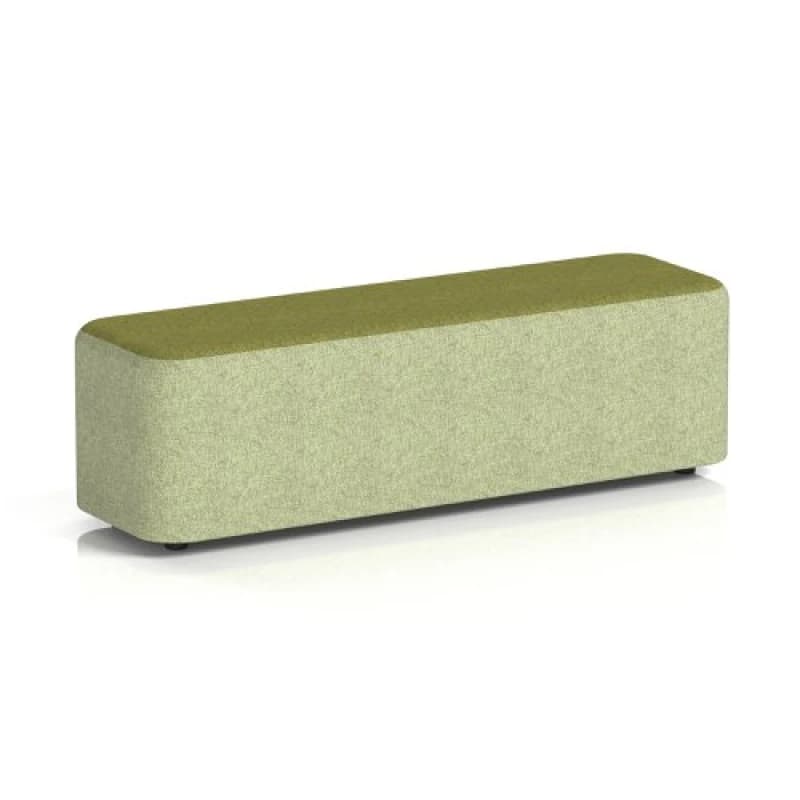 Harlestone Large Rectangular Office Breakout Stool in Rivet Fabric - Burnish Body Olive Top