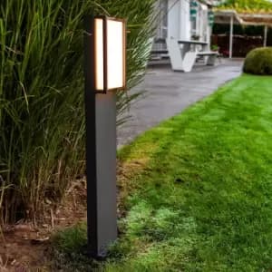 Lutec Qubo LED Bollard Light - Dark Grey