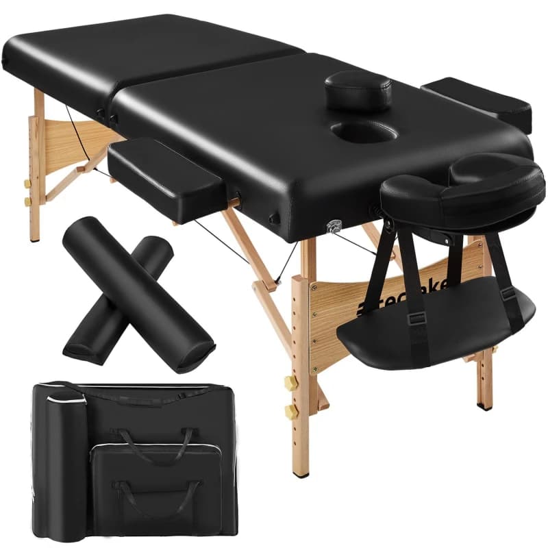 tectake Massage Table Set Suman in Black Unisex