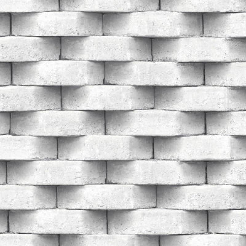 Muriva White Brick Brick Effect Embossed Wallpaper