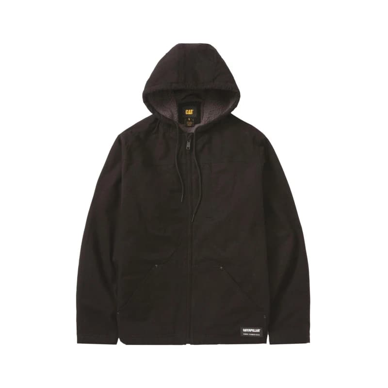 Caterpillar Hooded Sherpa Lined Jacket Black