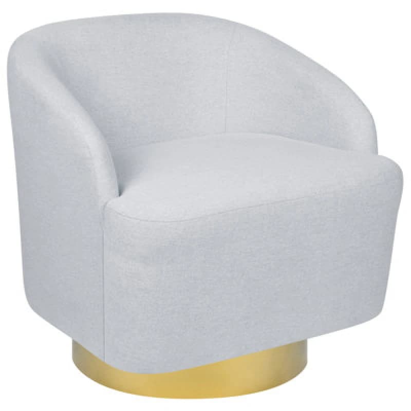 Beliani Swivel Armchair Light Grey Lavik