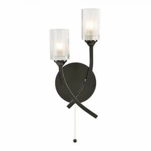 Litecraft Octen Black Chrome Wall Light