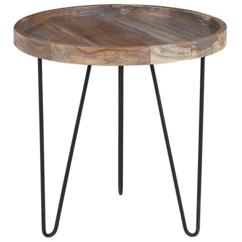Beliani Side Table Bondiss Wood Dark Brown