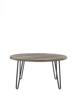 Owen Round Coffee Table - Grey Oak Effect