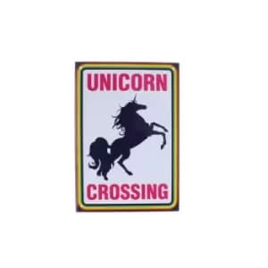 Unicorn Crossing Tin Sign