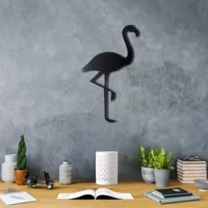 Flamingo Silhouette Black Decorative Metal Wall Accessory